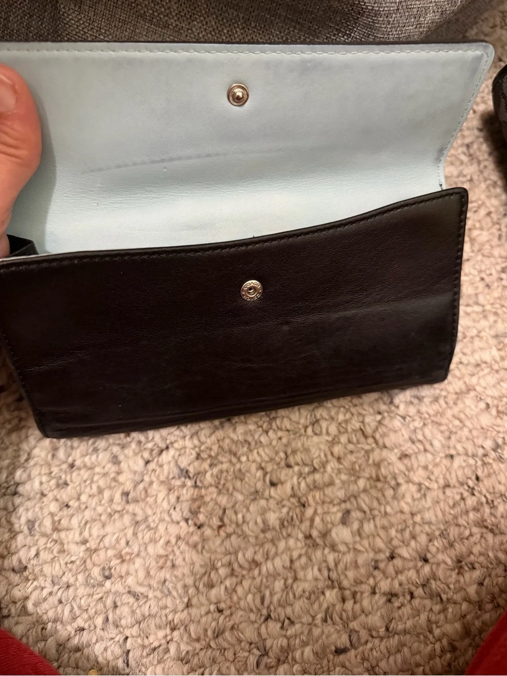 Black Leather Turn-Lock Wallet